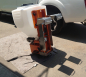 Preview: LEHNER POLARO 170 tailgatespreader free standing with the pickup tailgate and towbar mount